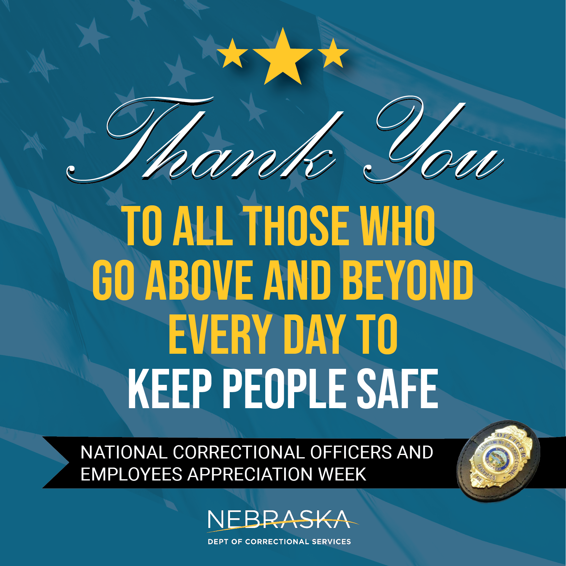 National Correctional Officers and Teammates Appreciation Week NDCS