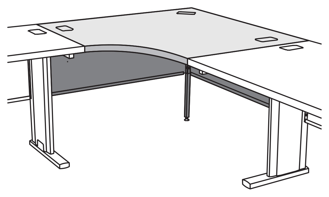 Corner Curvilinear Transitional Reduction Work Surface