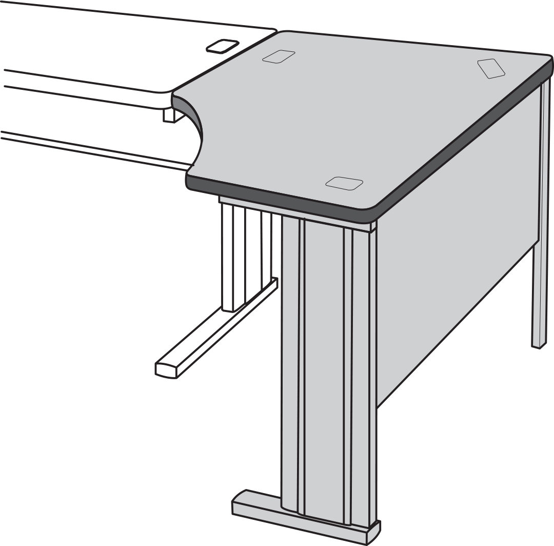 End of Run Curvilinear Work Surface
