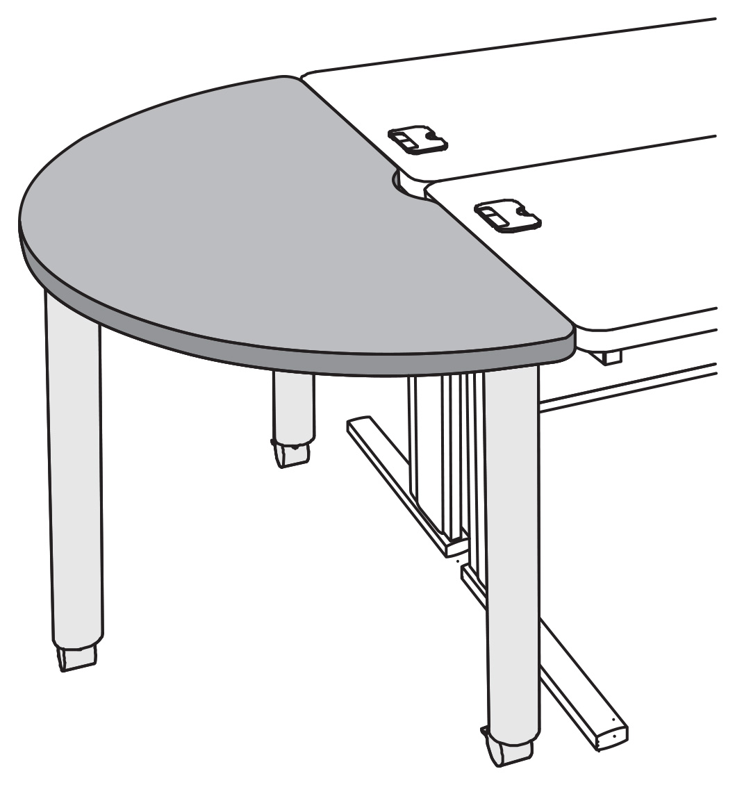 Mobile Semi Circle Work Surface