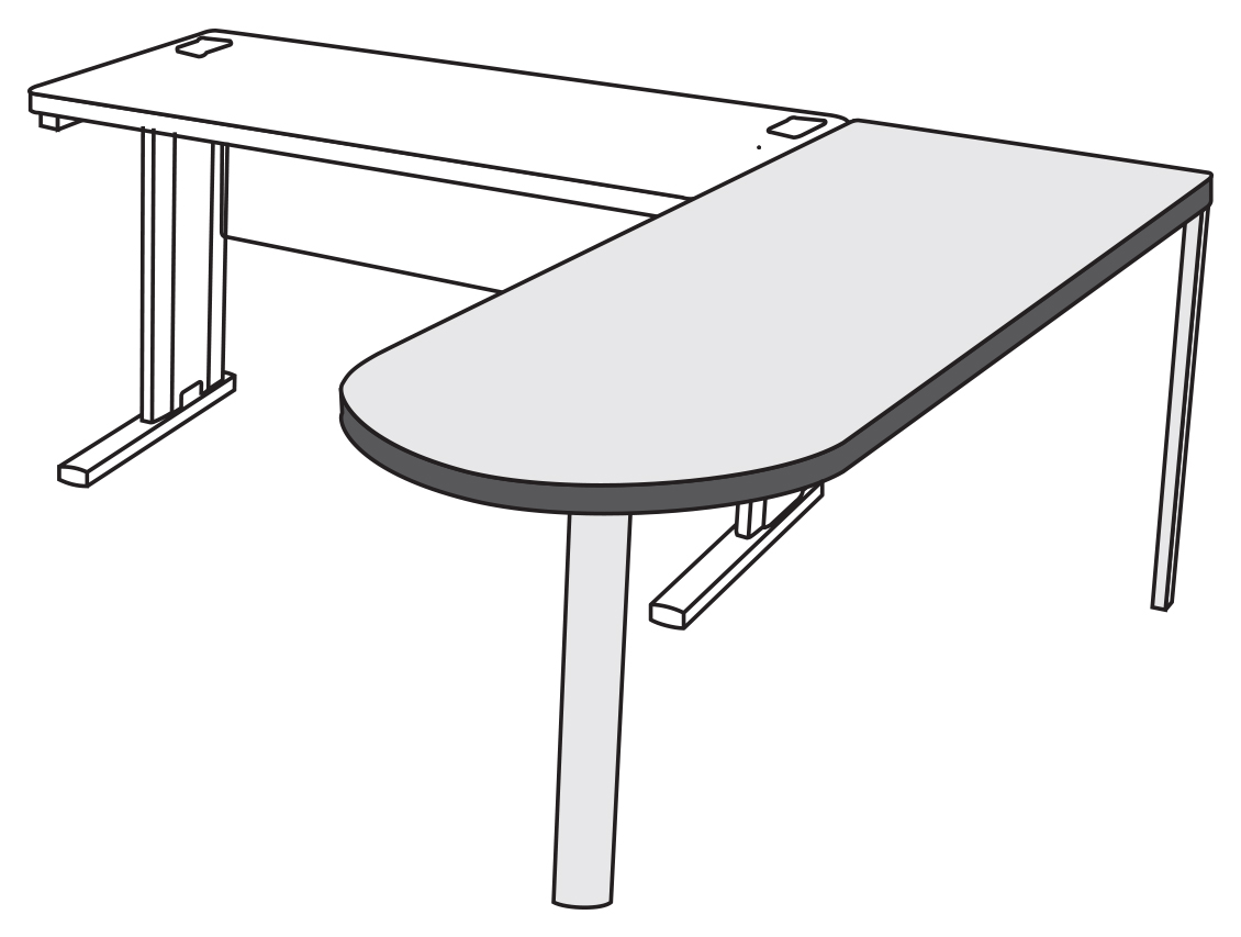 Peninsula Side Mount Work Surface