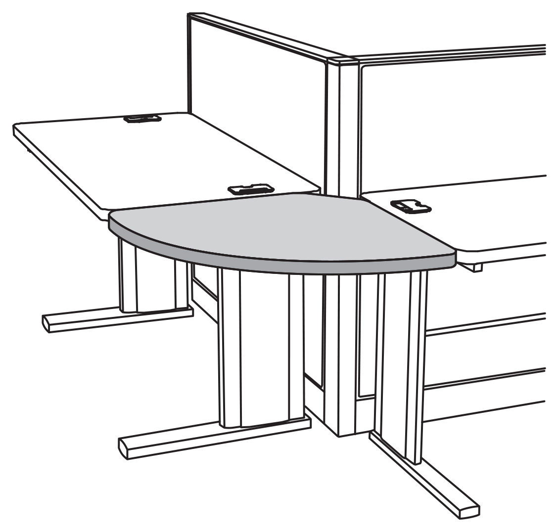 Quarter Round Transitional Work Surface