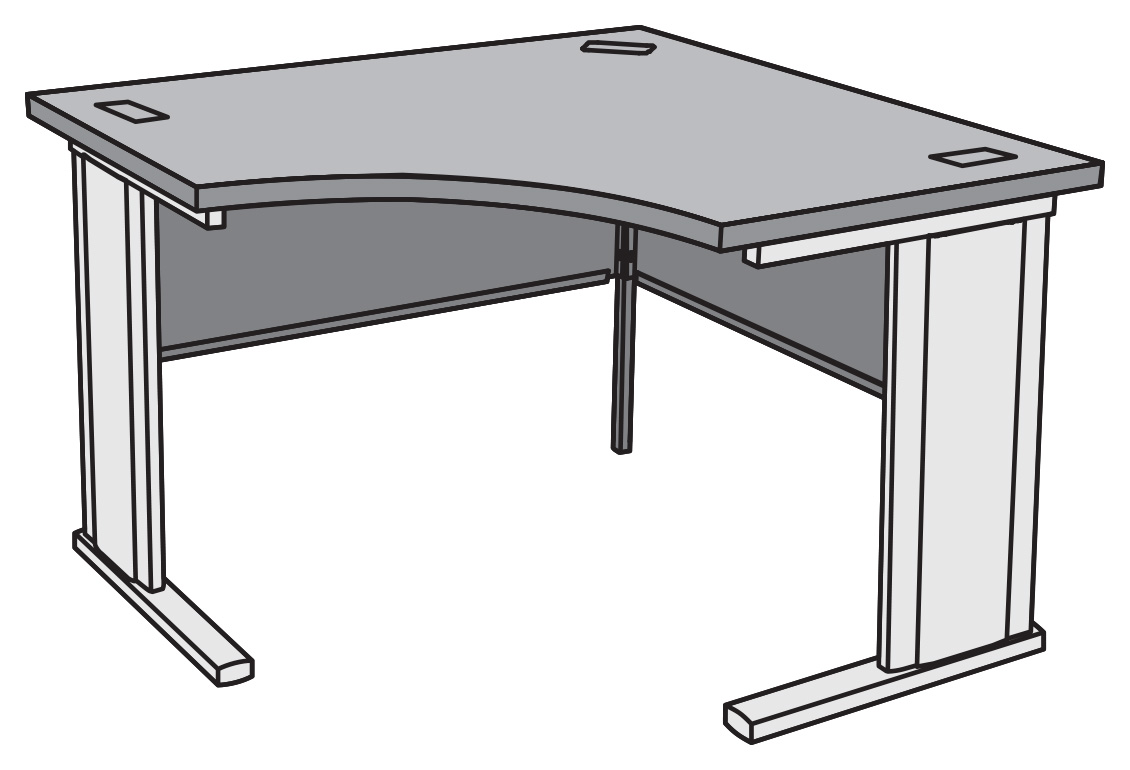 Stand Alone Corner Curvilinear Work Surface