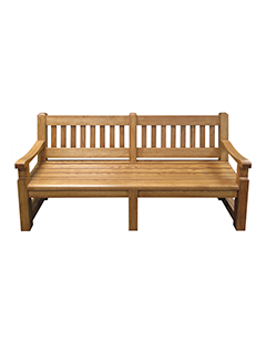 Wood Bench with Back