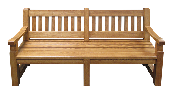 Wood Bench with back