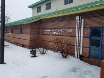 Entrance of CCC-L building in snow