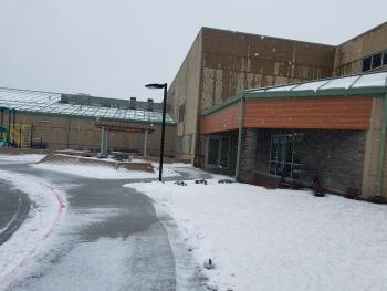 CCC-L women's entrance in snow
