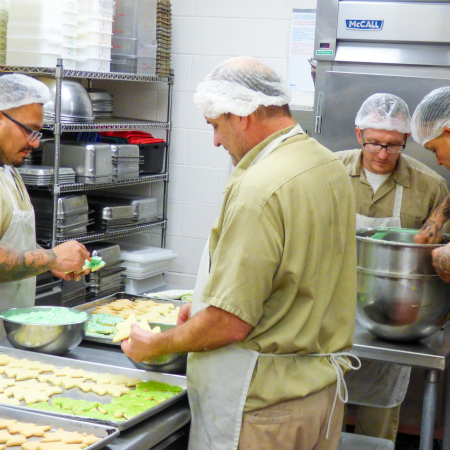 Making cookies in the WEC kitchen