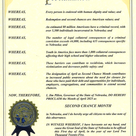 Proclamation: Second Chance Month