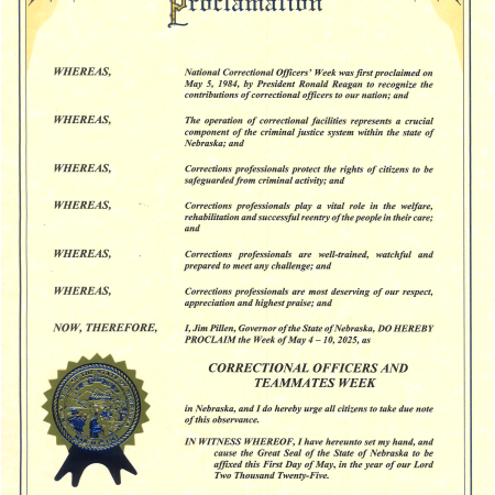 Corrections Week Proclamation